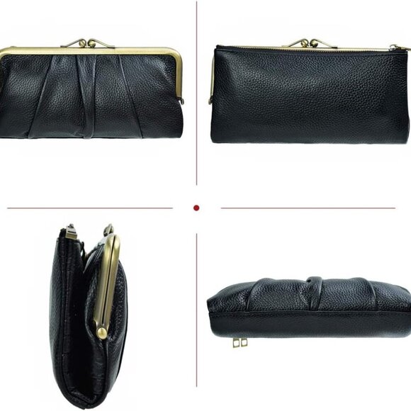 Soft Leather Wallets for Women Compact Bifold RFID Clutch Wallet Ladies Coin Pur - Picture 4 of 8